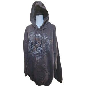 Bone Collector 'The Brotherhood' Graphic Hoodie Black Size 2XL Y2K